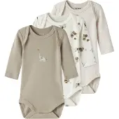 Name it Pijama entero/body beige / beige moteado / blanco