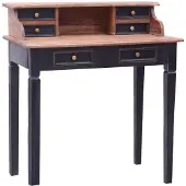 Syfax Escritorio con cajones madera maciza de caoba 90x50x101 cm