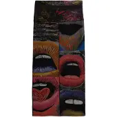 Desigual , Falda estampada bocas, Mujer, Viscosa, Negro, L