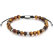 Männerglanz Pulsera caramelo / marrón oscuro / plata
