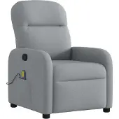 Syfax Sillón reclinable de masaje de tela gris claro