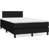 Syfax Cama box spring con colchón tela negro 120x200 cm