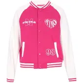 Mymo Sudadera con cremallera rosa / blanco lana