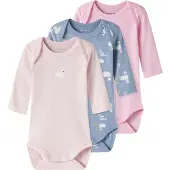 Name it Pijama entero/body azul paloma / rosa / talco / blanco