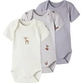 Name it Pijama entero/body marrón / lavanda / lila pastel / blanco