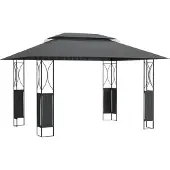 Syfax Cenador con tejado acero gris antracita 400x300x270 cm