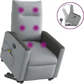 Syfax Sillón de masaje reclinable de pie de tela gris claro