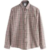 Next Camisa gris claro / verde oscuro / naranja / rojo pastel