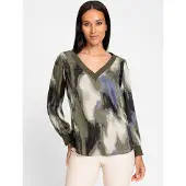 HEINE Blusa crema / azul / caqui