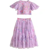 Next Conjunto 'Lehenga' azul claro / verde / lavanda / rosa