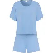 LASCANA Pijama de pantalón corto azul claro