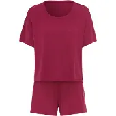 LASCANA Pijama de pantalón corto rojo