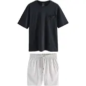 Next Pijama corto gris claro / negro