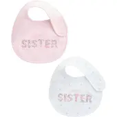 Next Babero 'Family' azul pastel / verde / rosa / blanco