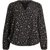 Zizzi Blusa 'Cabine' crema / negro