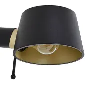 LUCANDE Aplique de pared Silka, 14 cm, negro, flexible, enchufe