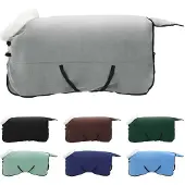 vidaXL : Manta para caballo, completa, gris claro, 125 cm, polarfleece