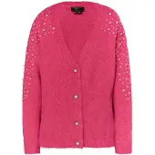 Faina Cárdigan rosa / blanco perla