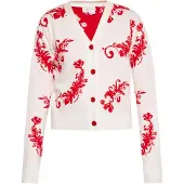IZIA Cárdigan rojo sangre / blanco