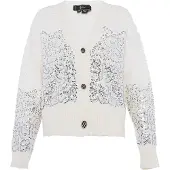 Faina Cárdigan plata / blanco