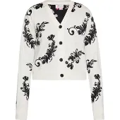 IZIA Cárdigan negro / blanco lana