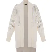 Faina Cárdigan oro / plata / blanco lana