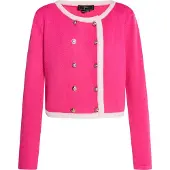 Faina Cárdigan rosa neón / blanco