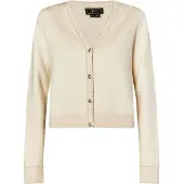 Faina Cárdigan beige claro / blanco perla