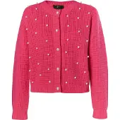 Faina Cárdigan rosa / blanco perla