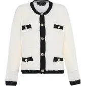 Faina Cárdigan negro / blanco lana