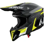 Airoh Wraaap Conquer Casco De Cross Mate/Gris/Amarillo/Negro S unisex