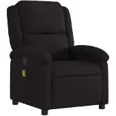 Syfax Sillón reclinable de masaje de tela negro