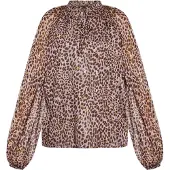 Faina Blusa marrón / oro / gris claro / malva