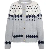 Usha Cárdigan ecru / gris / negro