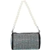 FELIPA Bolso de mano negro / plata / blanco perla
