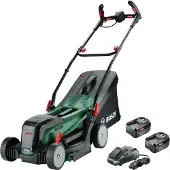 Bosch Home & Garden 06008B9E00. Cortacésped inalámbrico universal Home & Garden Rotak 2x18V-37-550. 18,0 V, para superficies de hasta 550 m², con 2 baterías
