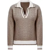 Imily Bela Jersey marrón oscuro / blanco