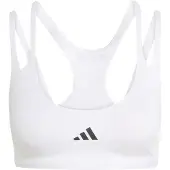 Adidas Sujetador deportivo 'Optimé Workout Strappy Light Support' negro / blanco
