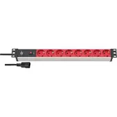 Brennenstuhl brennenstuhl1390007118, regleta de enchufes de 19" Alu-Line, con 8 enchufes