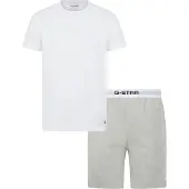 G-Star Pijama corto 'Slate' gris moteado / negro / blanco