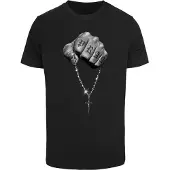 Mister tee Camiseta 'Faith Meets Strength' gris / gris claro / negro / blanco