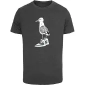Mister tee Camiseta gris oscuro / negro / blanco