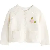 Next Cárdigan 'Flower Girl' verde oscuro / rosa / blanco