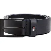 Tommy Hilfiger Cinturón 'Enamel Flag Rectangular Buckle' azul oscuro