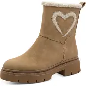 Marco Tozzi Botines camelo / blanco lana