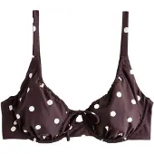 Next Top de bikini marrón oscuro / blanco lana