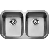 Teka BE 2C 765, Lavabo de encimera, rectangular, acero inoxidable, acero inoxidable, 2 cubetas, 20 cm
