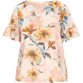 Usha Blusa crema / petróleo / naranja / albaricique