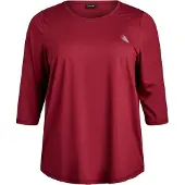 ACTIVE By Zizzi Camiseta funcional 'Abasic One' burdeos / blanco