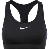 Nike Sujetador deportivo 'SWOOSH' negro / blanco